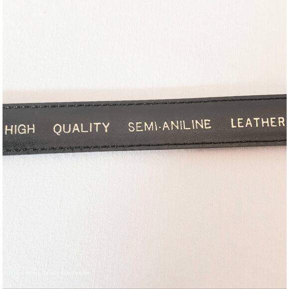 Beacon Hill Belt Skinny Large 29" to 31" Waist Semi Aniline Black Leather - Picture 10 of 14